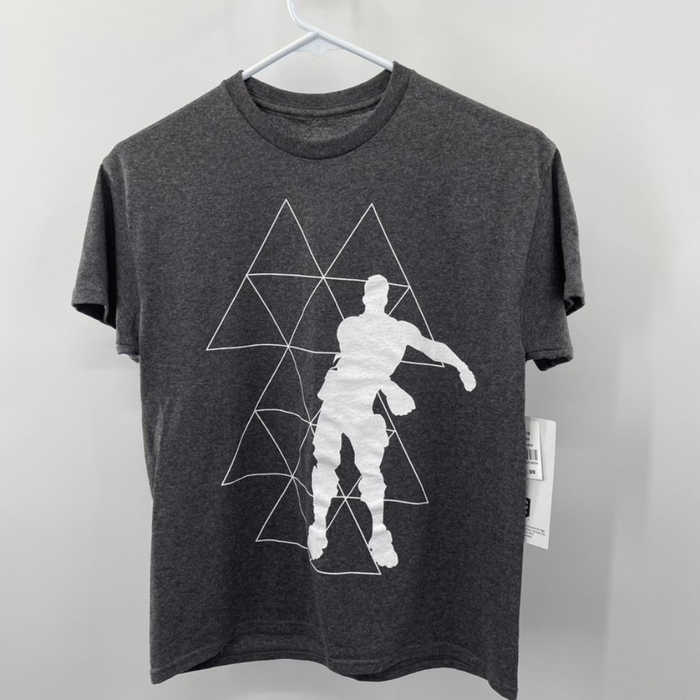 Fortnite Boys Graphic Gray Cotton Blend T-Shirt  Size Large L New